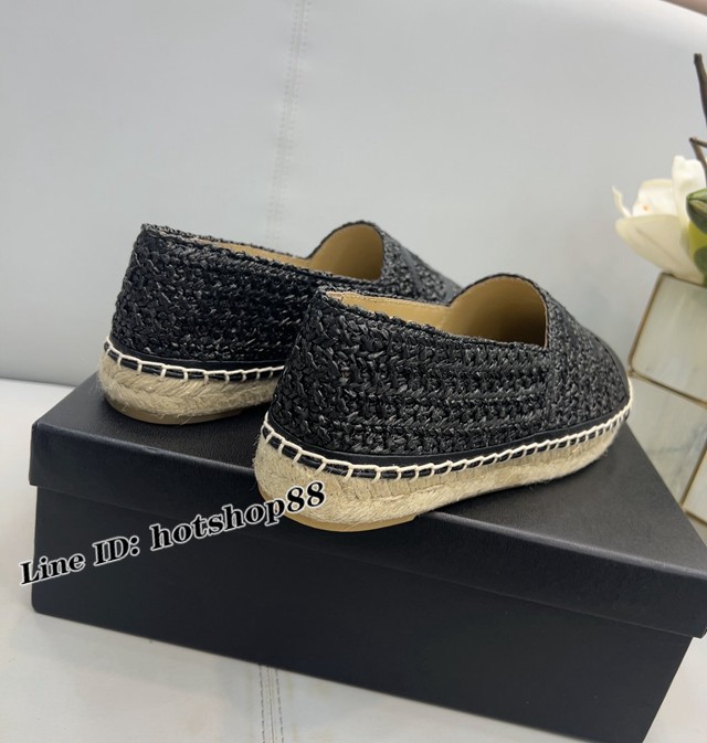 Chanel專櫃爆款草編鞋 香奈兒編織新款漁夫鞋 編織/小羊皮 dx2683